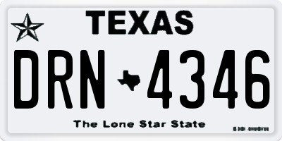 TX license plate DRN4346