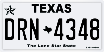TX license plate DRN4348