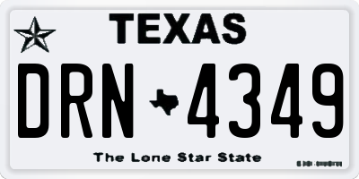 TX license plate DRN4349
