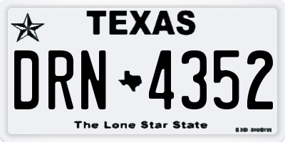 TX license plate DRN4352