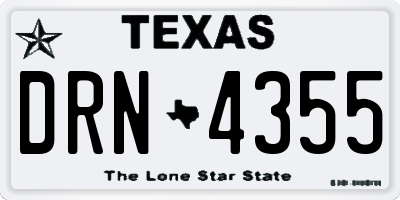 TX license plate DRN4355