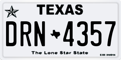 TX license plate DRN4357
