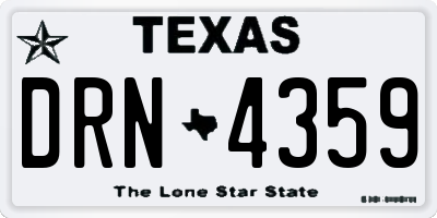 TX license plate DRN4359