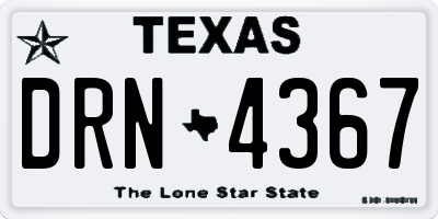 TX license plate DRN4367