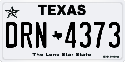 TX license plate DRN4373