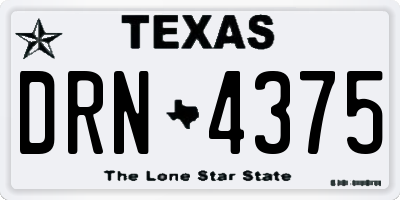 TX license plate DRN4375