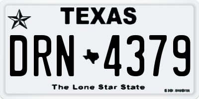 TX license plate DRN4379