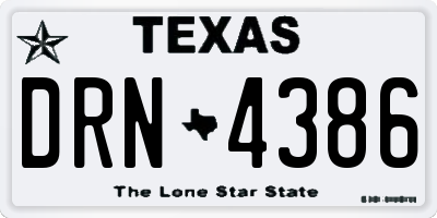 TX license plate DRN4386