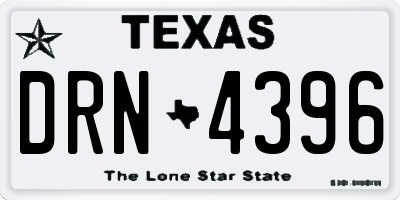 TX license plate DRN4396