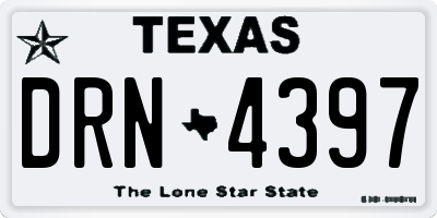 TX license plate DRN4397