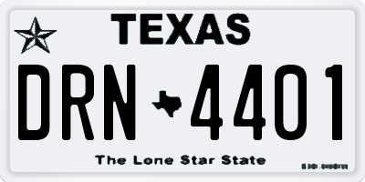 TX license plate DRN4401