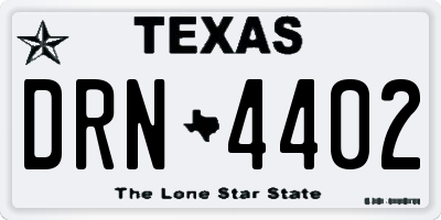 TX license plate DRN4402