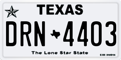 TX license plate DRN4403
