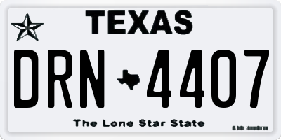 TX license plate DRN4407