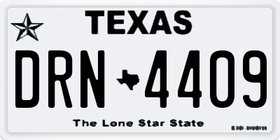 TX license plate DRN4409
