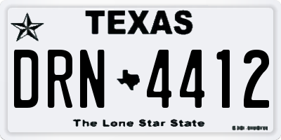 TX license plate DRN4412