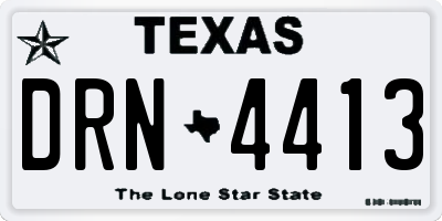 TX license plate DRN4413