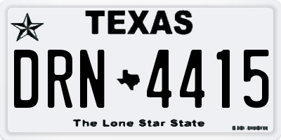 TX license plate DRN4415