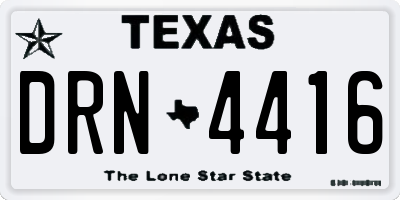TX license plate DRN4416