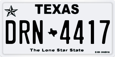 TX license plate DRN4417