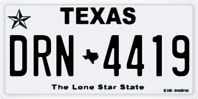 TX license plate DRN4419