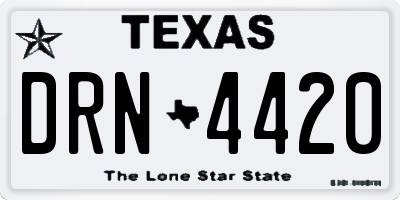 TX license plate DRN4420