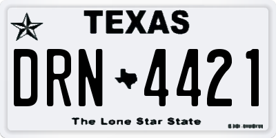 TX license plate DRN4421
