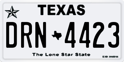 TX license plate DRN4423