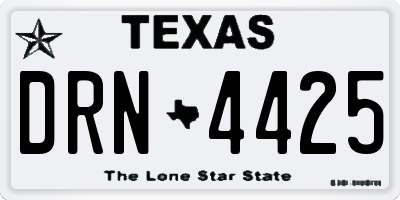 TX license plate DRN4425