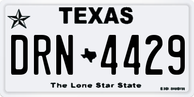 TX license plate DRN4429