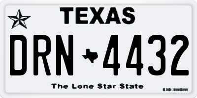 TX license plate DRN4432