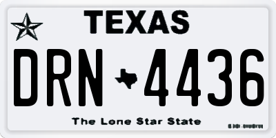 TX license plate DRN4436