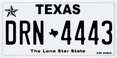 TX license plate DRN4443