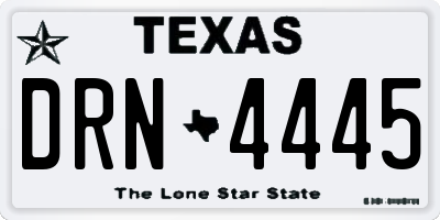 TX license plate DRN4445