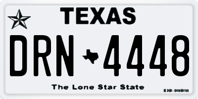 TX license plate DRN4448