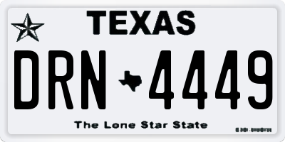TX license plate DRN4449