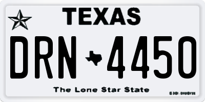 TX license plate DRN4450