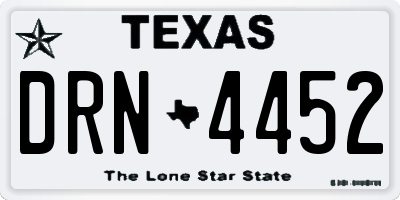 TX license plate DRN4452