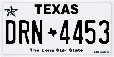 TX license plate DRN4453