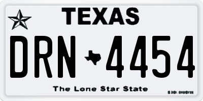 TX license plate DRN4454