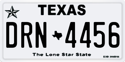 TX license plate DRN4456