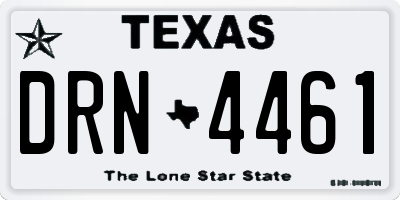 TX license plate DRN4461