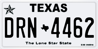 TX license plate DRN4462