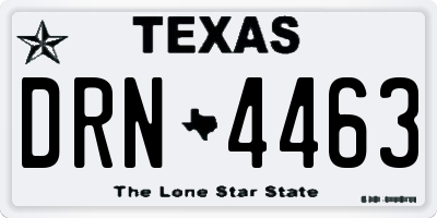 TX license plate DRN4463