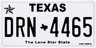 TX license plate DRN4465