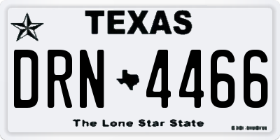 TX license plate DRN4466
