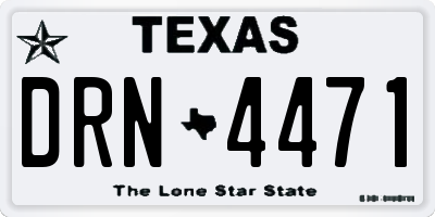 TX license plate DRN4471