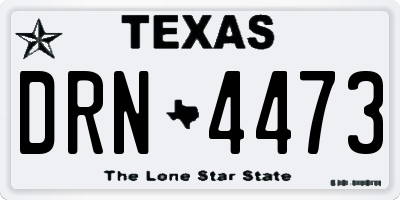 TX license plate DRN4473