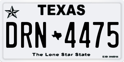 TX license plate DRN4475