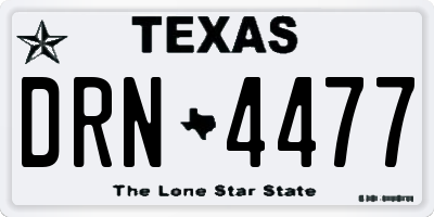 TX license plate DRN4477